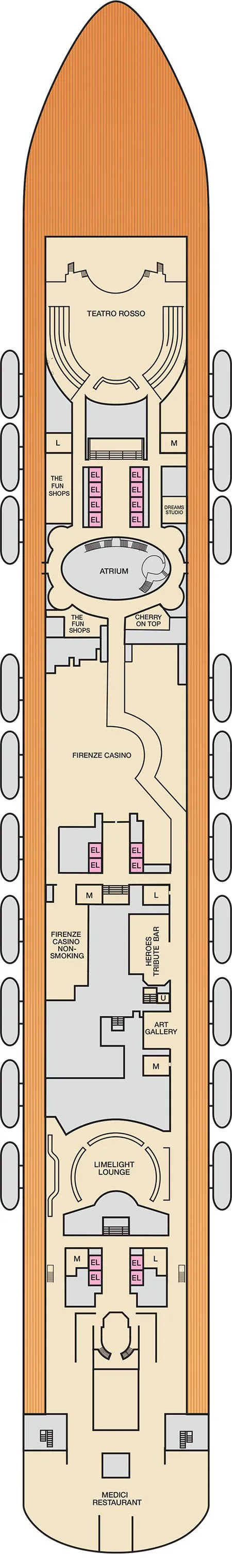 Detailed Carnival Firenze Deck Plan - Cruise Deck Info