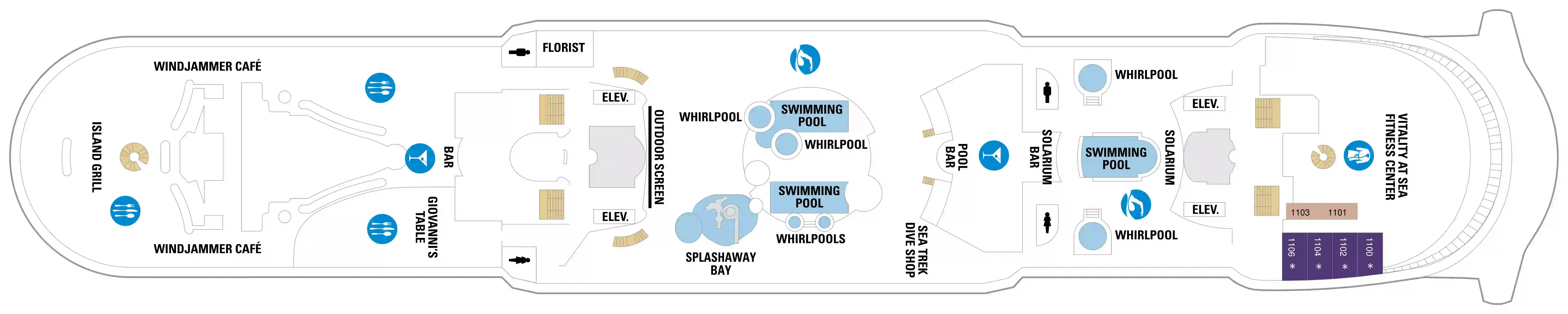 adventure of the seas deck 11 deck plan