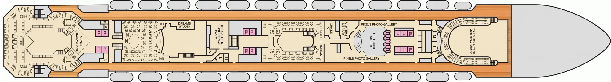 Carnival Conquest Deck 4 Deck Plan - Atlantic