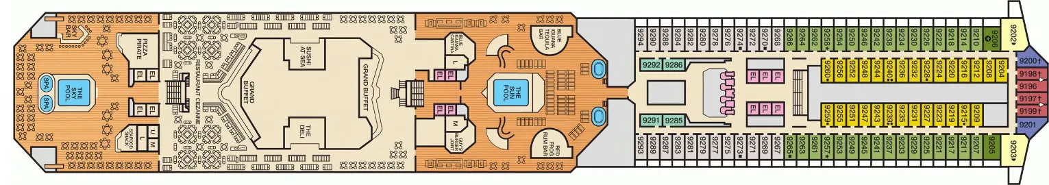 Carnival Conquest Deck 9 Deck Plan 