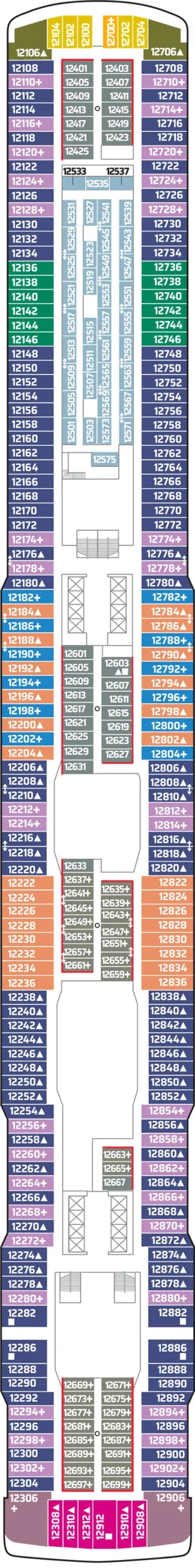 Norwegian Bliss Deck 12 Deck Plan Explained - Cruise Deck Info